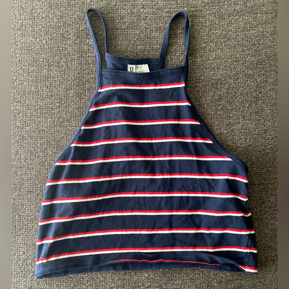 H&M Navy Striped Tank with Red & White Bands